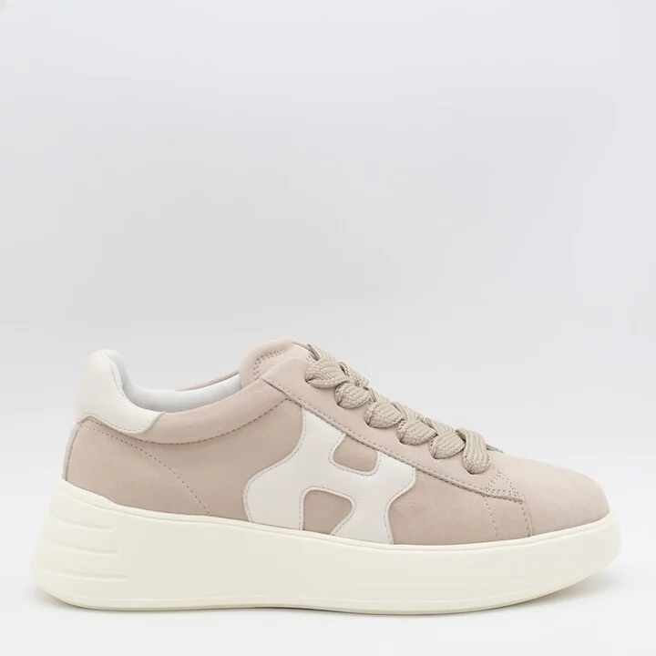 Beige Leather Sneakers - Image 2