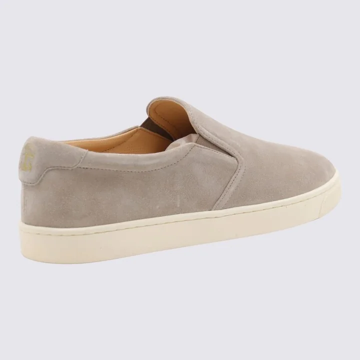 Beige Leather Sneakers - Image 2