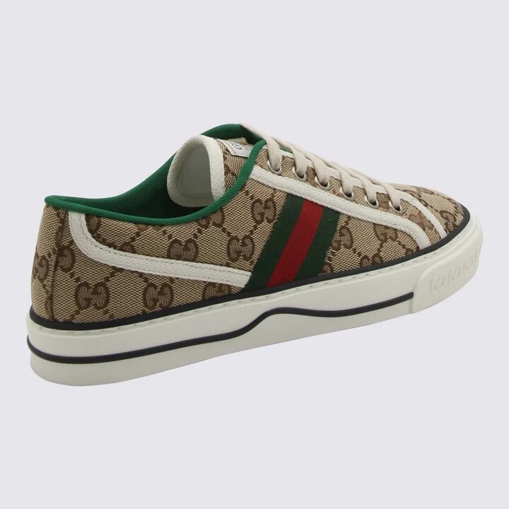Beige Leather Sneakers - Image 2