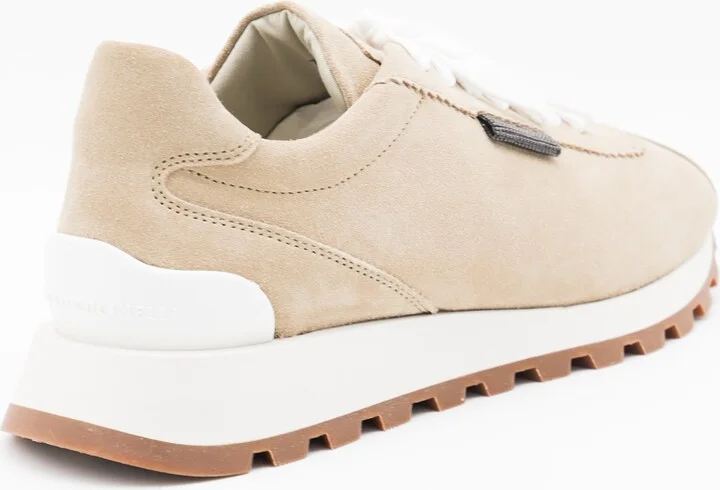 Beige Leather Sneakers - Image 2