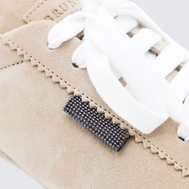 Beige Leather Sneakers - Image 4
