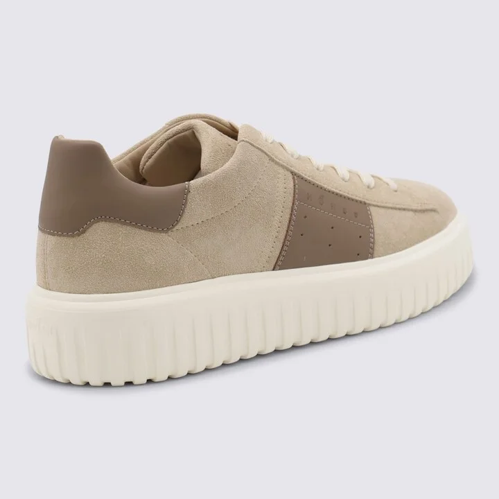 Beige Leather Sneakers - Image 3