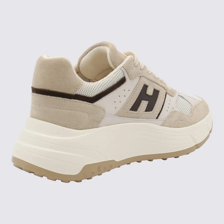 Beige Leather Sneakers - Image 3