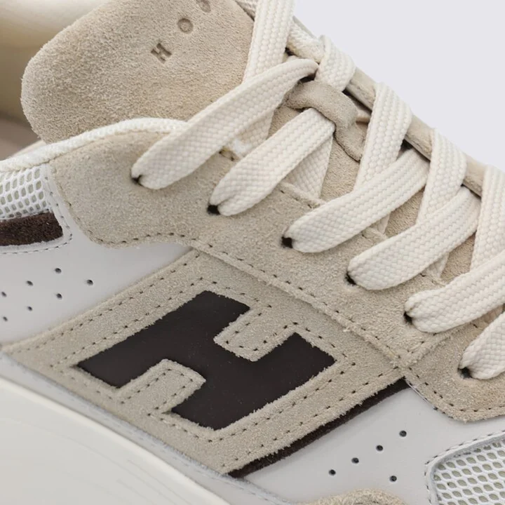 Beige Leather Sneakers - Image 4