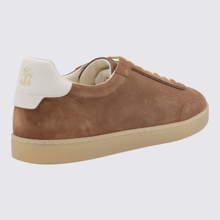 Beige Leather Sneakers - Image 3