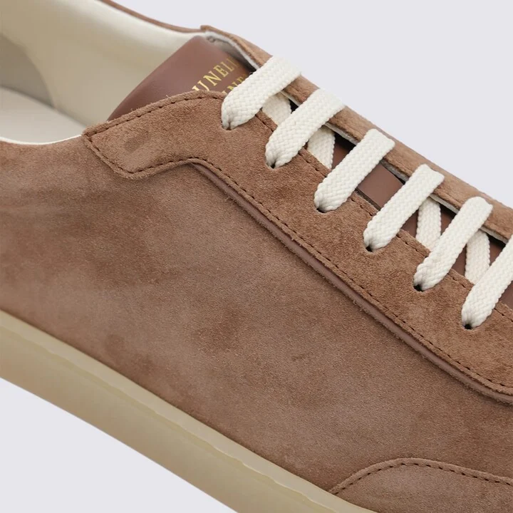 Beige Leather Sneakers - Image 4