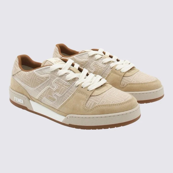 Beige Leather Sneakers - Image 2