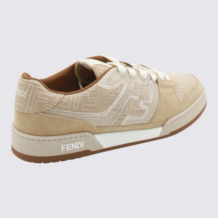 Beige Leather Sneakers - Image 3