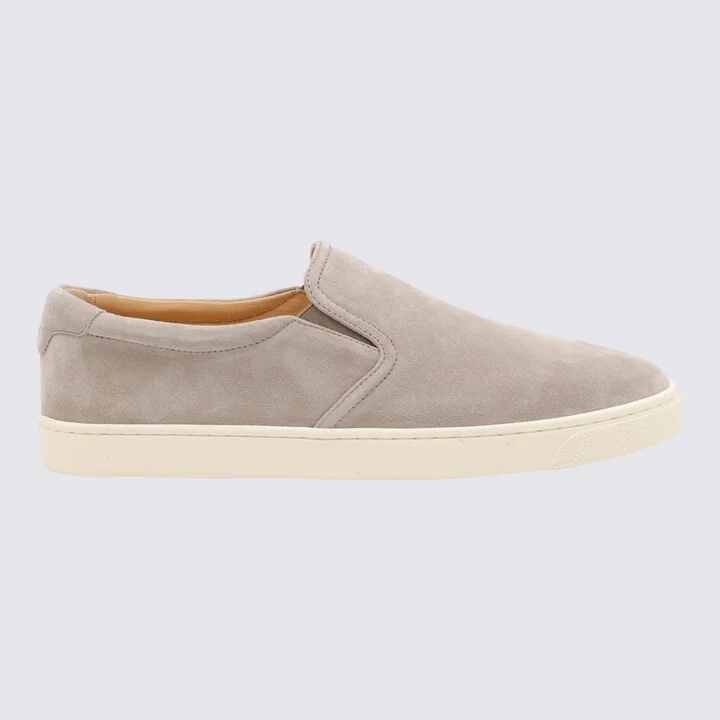 Beige Leather Sneakers