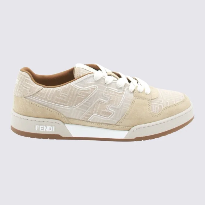 Beige Leather Sneakers