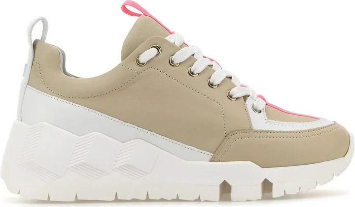 Beige leather Street Life sneakers