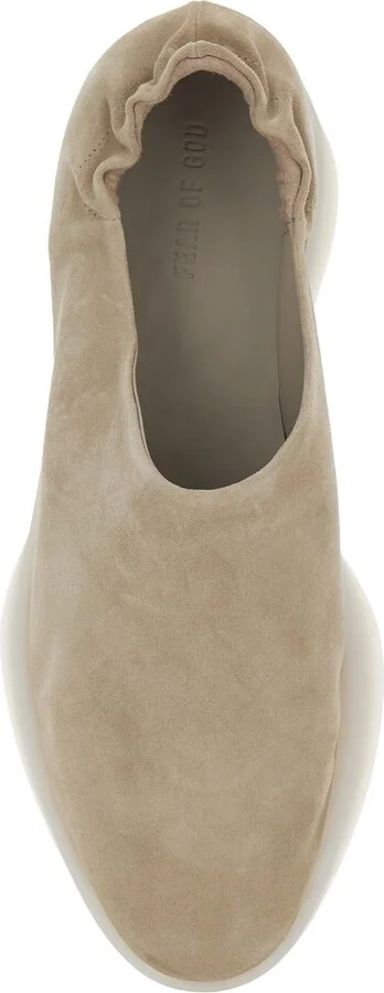 Beige Mules With Logo Patch On The Back And Elasticized Heel In Suede Man - Image 4