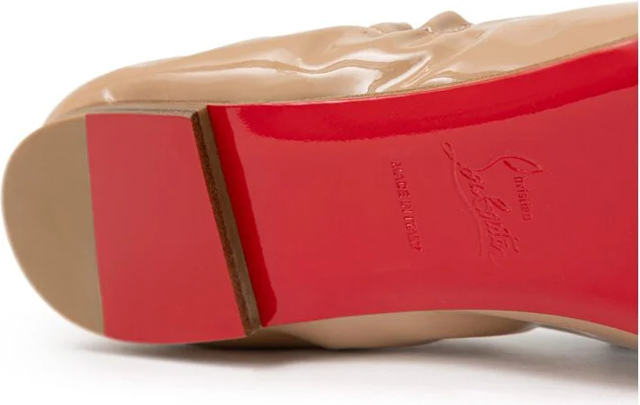 Beige Patent Leather Ballet Women's Flat - Image 6