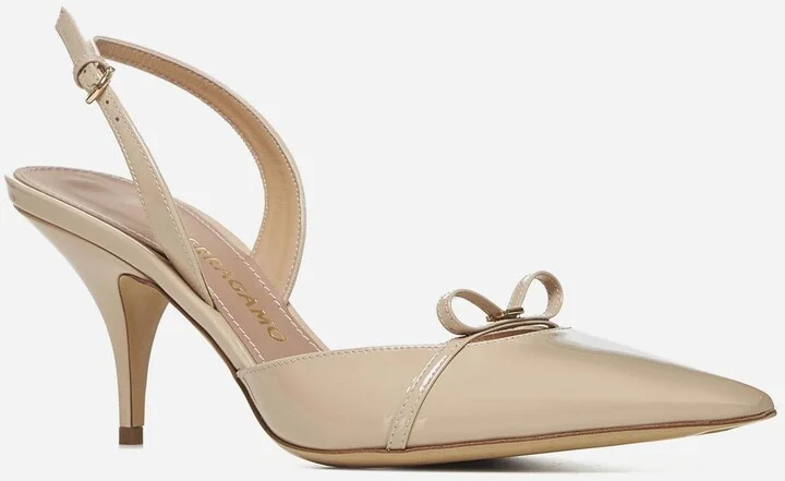 Beige Patent Leather Gylla Slingback - Image 2