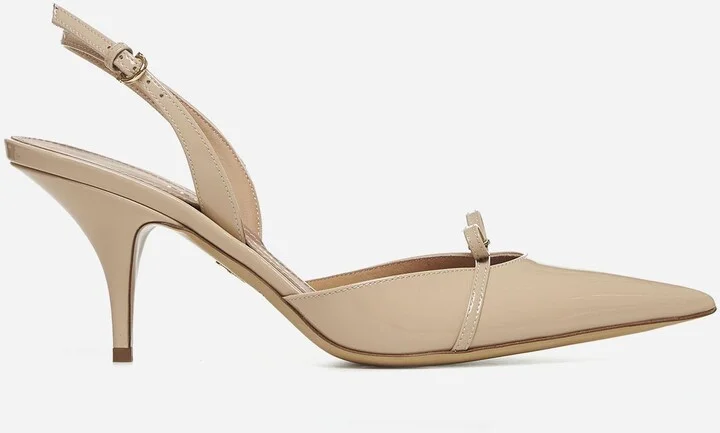 Beige Patent Leather Gylla Slingback