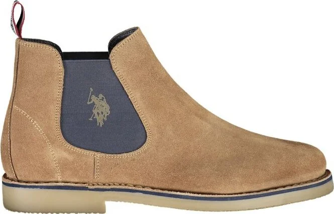 Beige Polyester Men's Boot