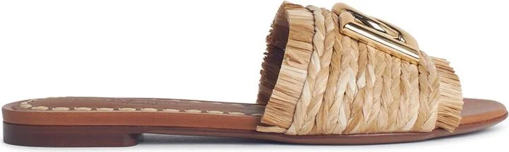 Beige Raffia Braid Slipper