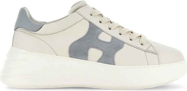 Beige Sneakers With Suede Accents And Sole