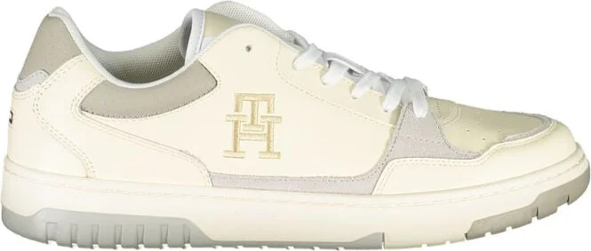 Beige Sports Sneakers with Unique Men's Embroidery