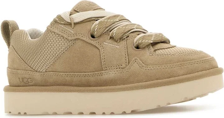 Beige Suede And Mesh Lowmel Sneakers - Image 2