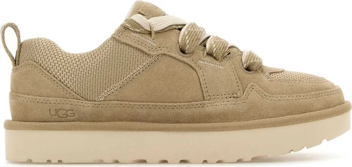 Beige Suede And Mesh Lowmel Sneakers
