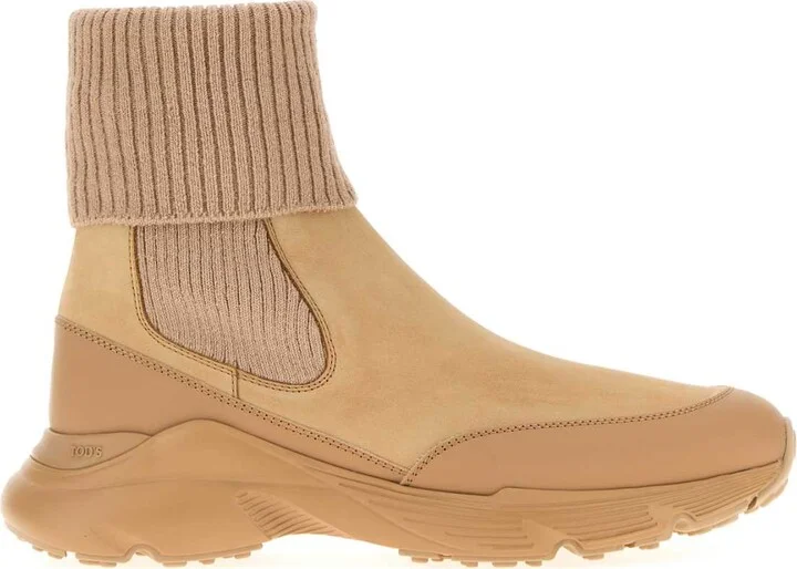 Beige Suede Ankle Boots