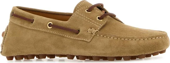 Beige Suede Bubble Loafers - Image 2