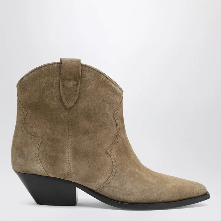Beige suede cowboy ankle boots Dewina