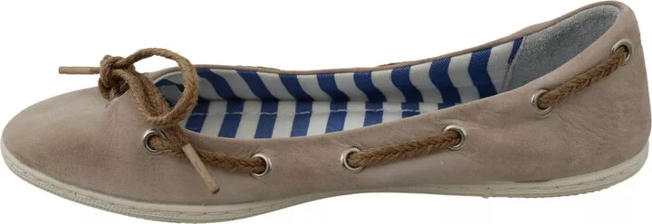 Beige Suede Lace Bow Loafers Ballet Flat Women's Shoes (Pre-Owned) - Image 2