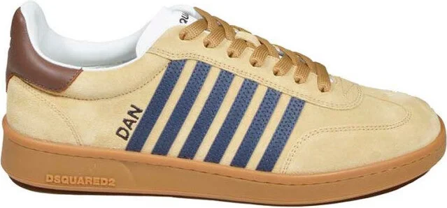 Beige Suede Leather Boxer Sneakers