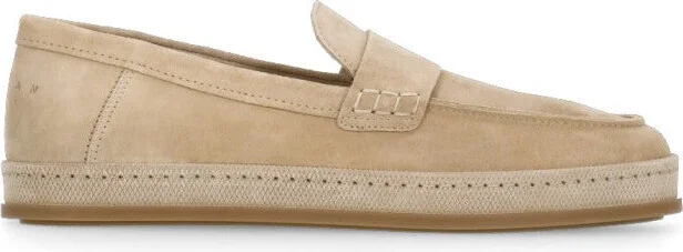 Beige Suede Leather H683 Loafers