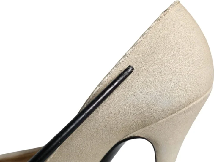 Beige Suede Leather High Heels Pumps Women's Shoes (Pre-Owned) - Image 6