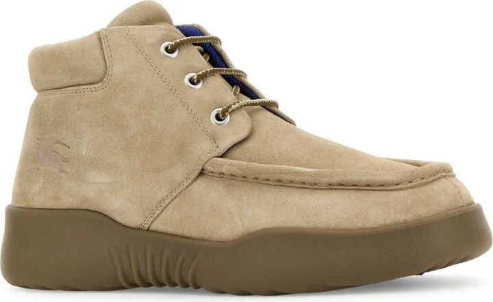 Beige Suede Log Ankle Boots - Image 2
