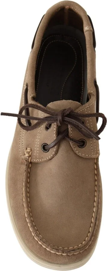 Beige Suede Low Top Mocassin Loafers Casual Men Men's Shoes - Image 4