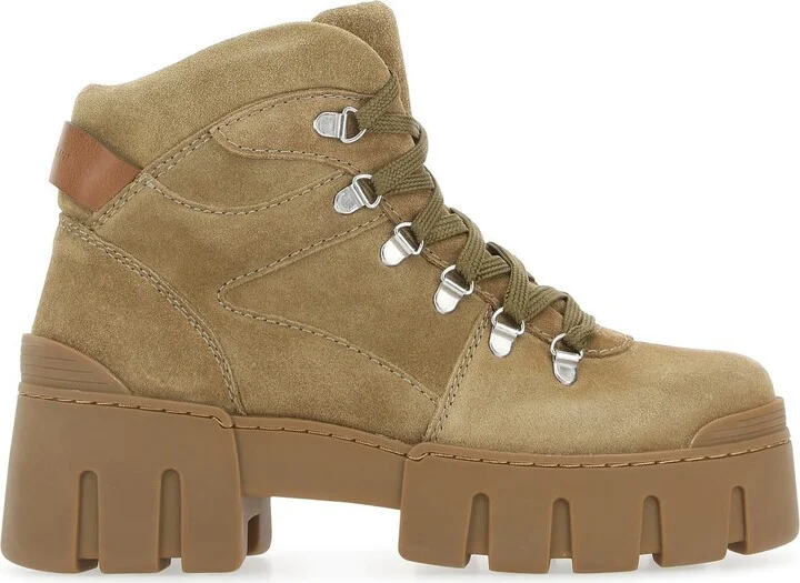 Beige suede Mealie ankle boots