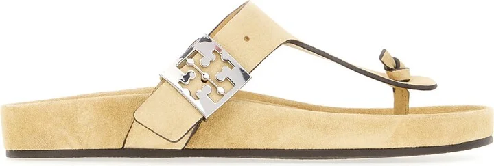 Beige Suede Mellow Thong Sandals