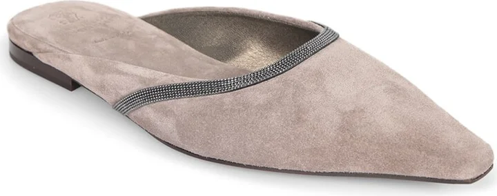 Beige Suede Mules - Image 2