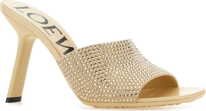 Beige Suede Petal Mules - Image 2