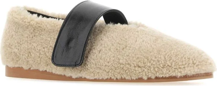 Beige Teddy Mary Jane Ballerinas - Image 2
