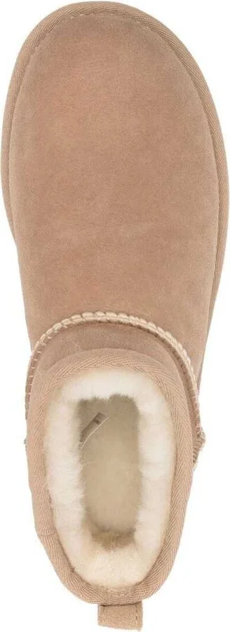 Beige 'ultra Mini' Boots In Suede Woman - Image 3