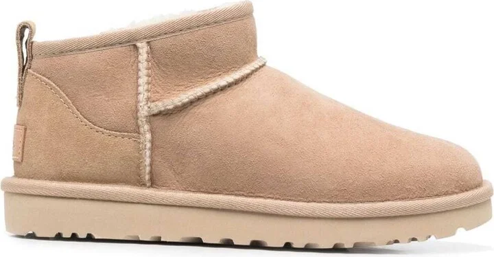 Beige 'ultra Mini' Boots In Suede Woman
