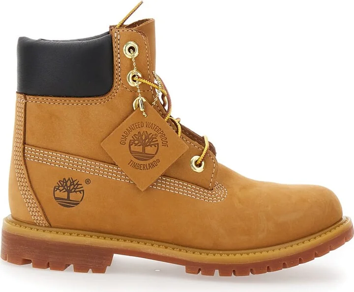 Beige Water-proof Boots With Logo In Nubuck Leather Woman