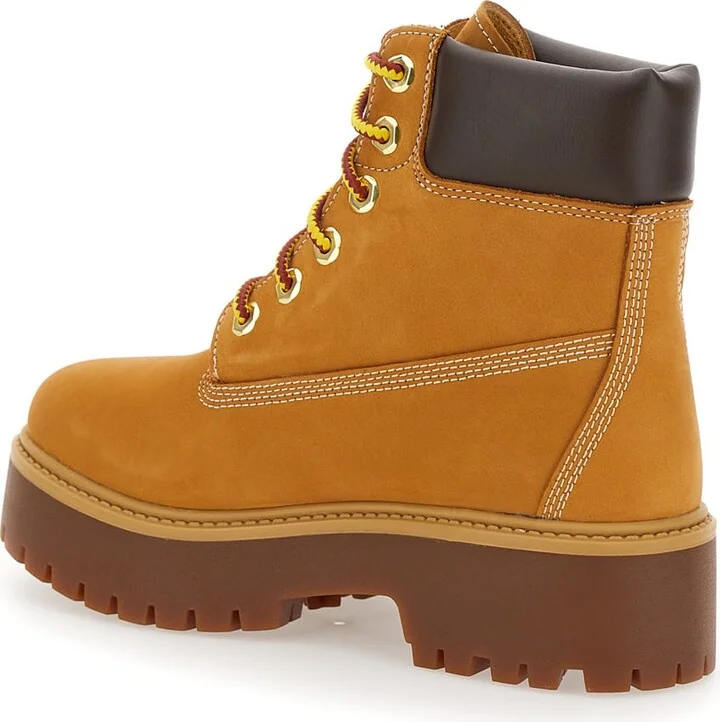 Beige Water-proof Boots With Logo Plate In Leather Woman - Image 3