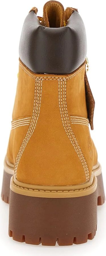 Beige Water-proof Boots With Logo Plate In Leather Woman - Image 4