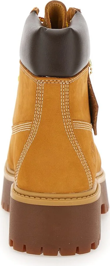 Beige Water-Proof Boots With Logo Plate In Leather Woman - Image 4
