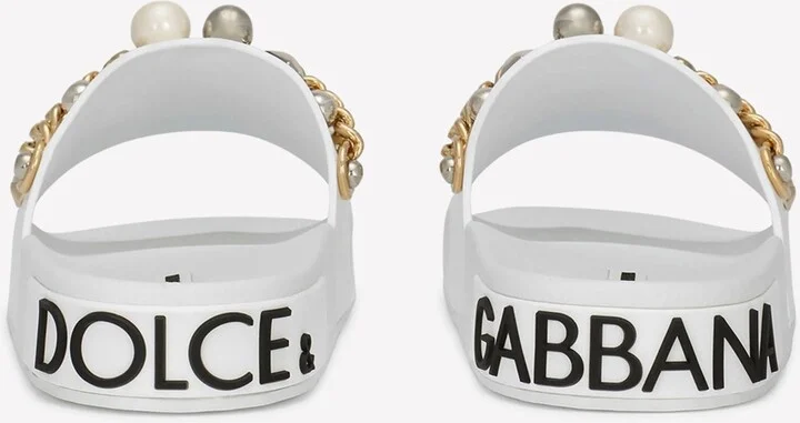 Bejeweled Appliqués Beachwear Slides in Rubber - Image 2