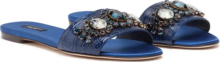 Bejewelled Leather Sandals - Image 2