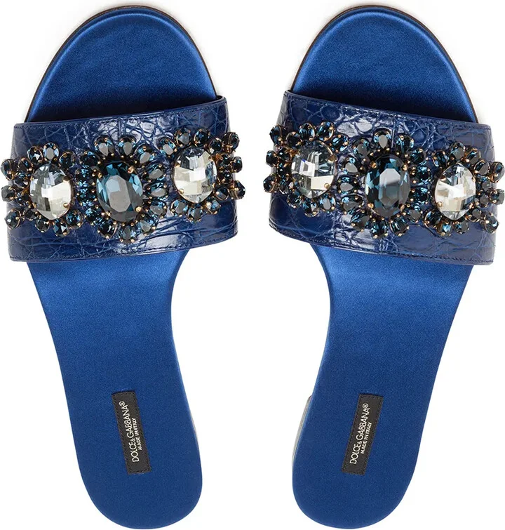 Bejewelled Leather Sandals - Image 4