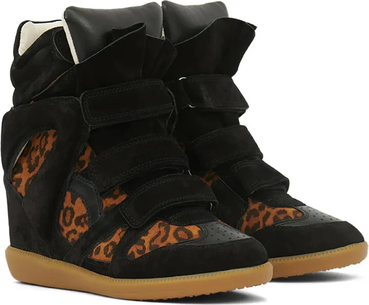 Bekett leopard-print panelled wedge sneakers - Image 2