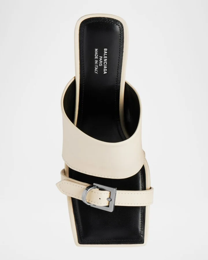 Bel Air Leather Buckle Mule Sandals - Image 3